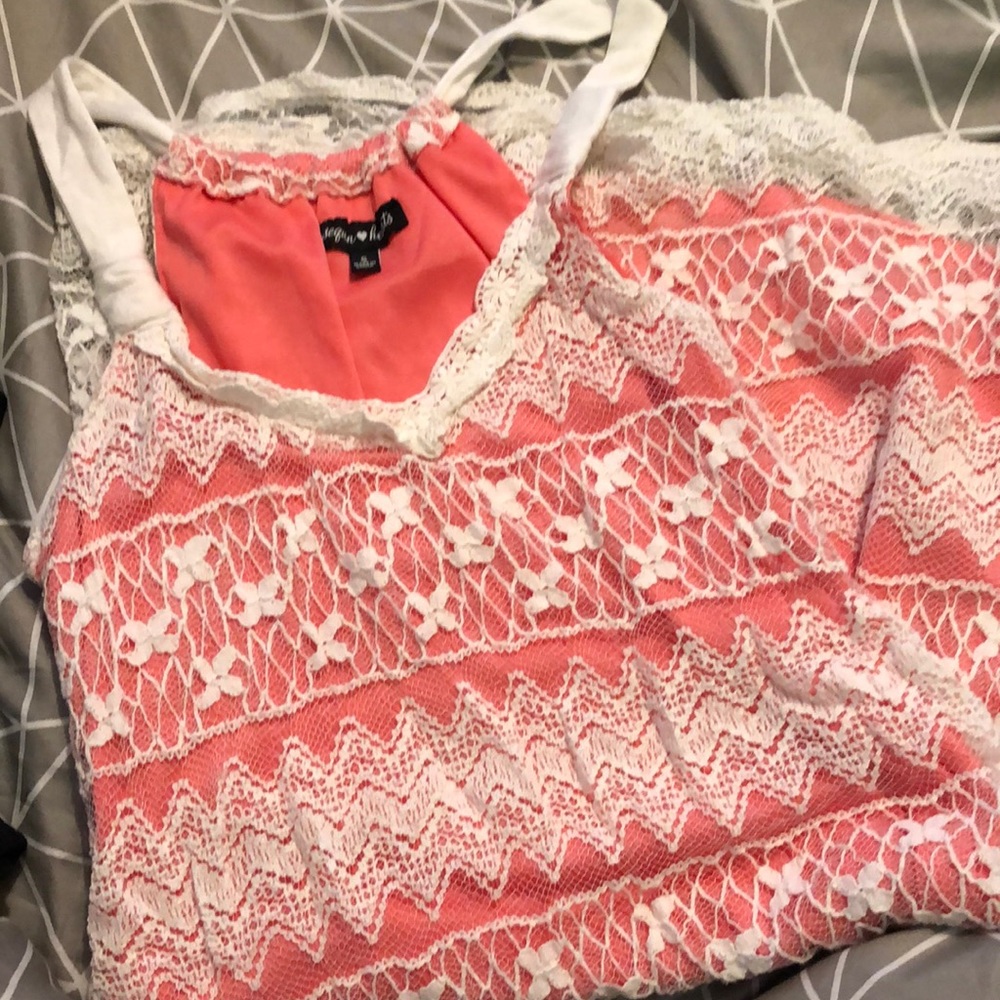 Cute lace and coral dress